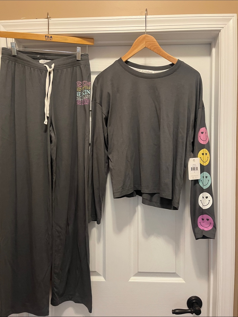 NWT PJ Salvage Be Kind Set grey XS
